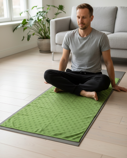 Yoga Towel mit Noppen: rutschfest, grün, 183 x 63 cm - Ansicht 1