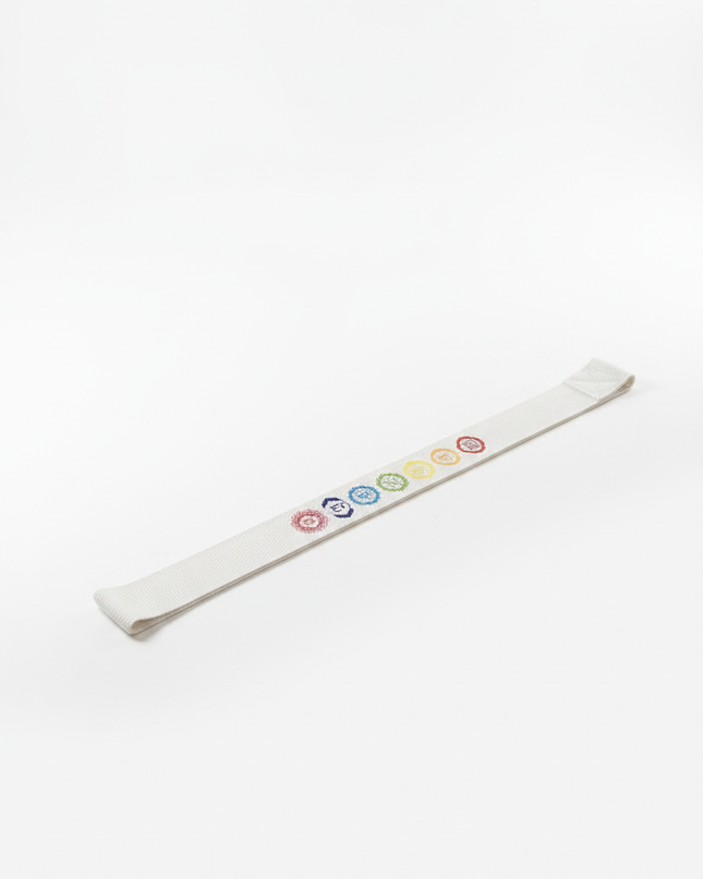 Yogagurt-Matte weiß mit Chakra-Stickerei 183 cm - Ansicht 5