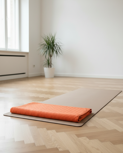 Yogahandtuch in Orange mit rutschfesten Noppen - Ansicht 2