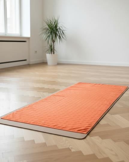 Yogahandtuch in Orange mit rutschfesten Noppen - Ansicht 3