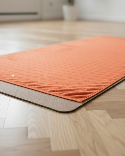 Yogahandtuch in Orange mit rutschfesten Noppen - Ansicht 4