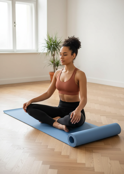 Yogamatte rutschfest in Hellblau: TPE, 6 oder 10 mm - Ansicht 1