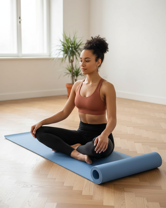 Yogamatte rutschfest in Hellblau: TPE, 6 oder 10 mm - Ansicht 1