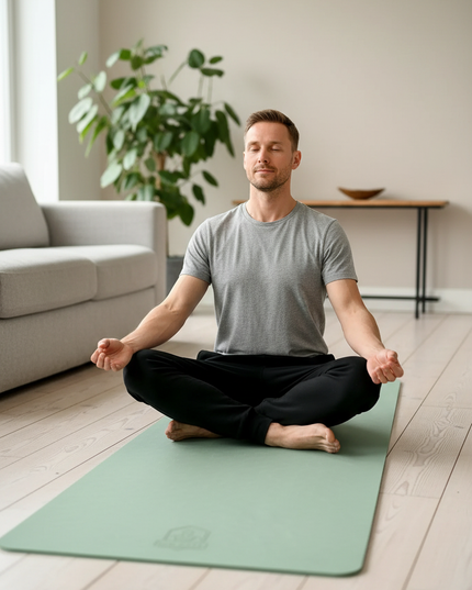Grüne Yogamatte 116 x 183 cm - extra breit & rutschfest - Ansicht 1