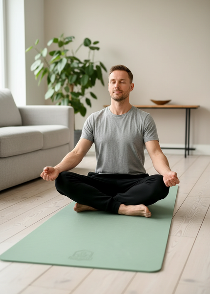 Grüne Yogamatte 116 x 183 cm - extra breit & rutschfest - Ansicht 1