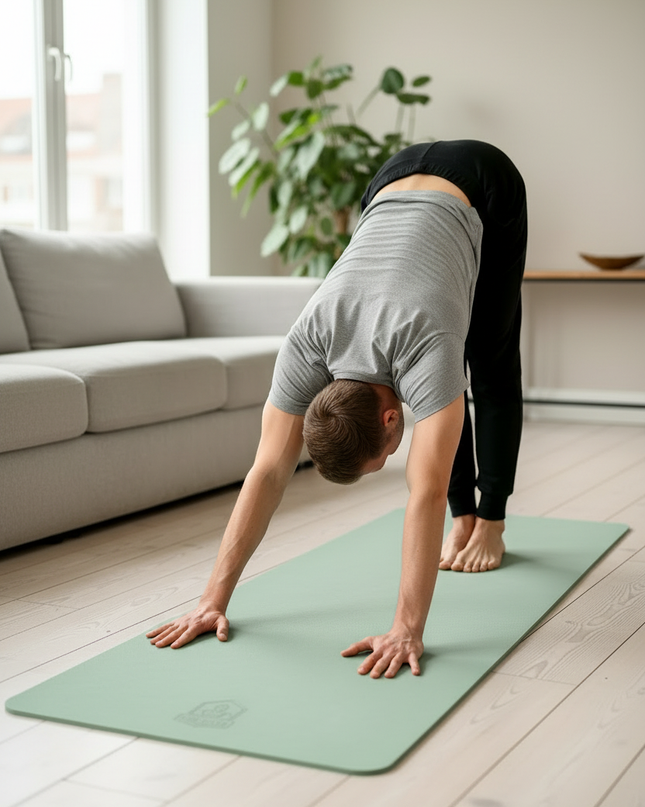 Grüne Yogamatte 116 x 183 cm - extra breit & rutschfest - Ansicht 2