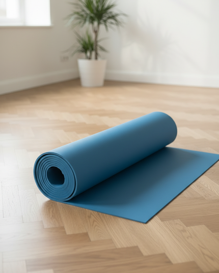 Yogamatte leicht und rutschfest - in Blau, 4 mm, 173 cm - Ansicht 3