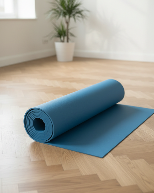 Yogamatte leicht und rutschfest - in Blau, 4 mm, 173 cm - Ansicht 3