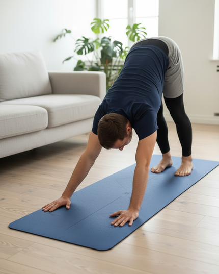 Yogamatte mit Tasche Set - rutschfest, 6 mm, dunkelblau - Ansicht 2