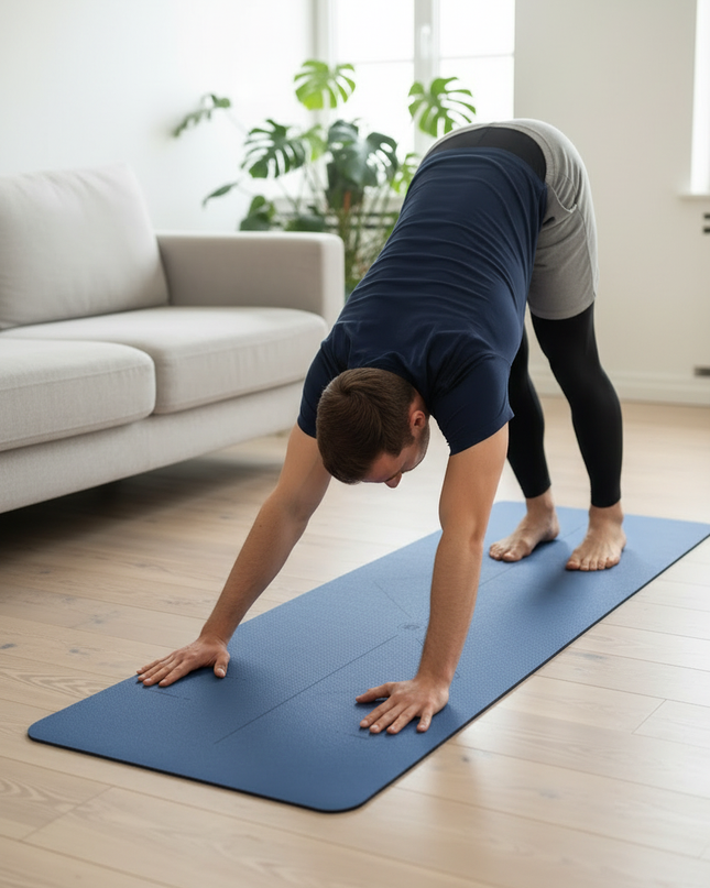 Yogamatte mit Tasche Set - rutschfest, 6 mm, dunkelblau - Ansicht 2