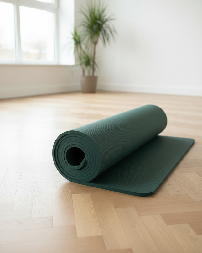 Yogamatte mit Tragegurt - dunkelgrün, 20 mm - Ansicht 3