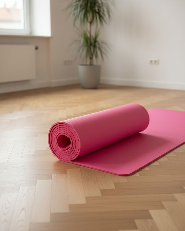 Rosa Yogamatte - extra breit, rutschfest, 6 mm - Ansicht 3