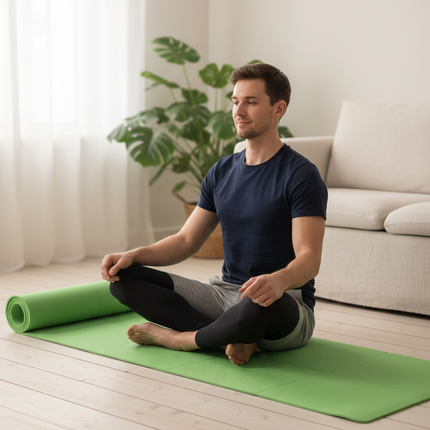 Yogamatte rutschfest und faltbar - grün, 3/4/6 mm - Ansicht 1