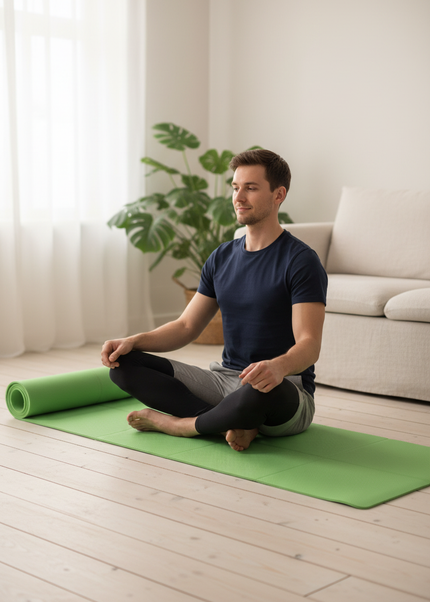 Yogamatte rutschfest und faltbar - grün, 3/4/6 mm - Ansicht 1