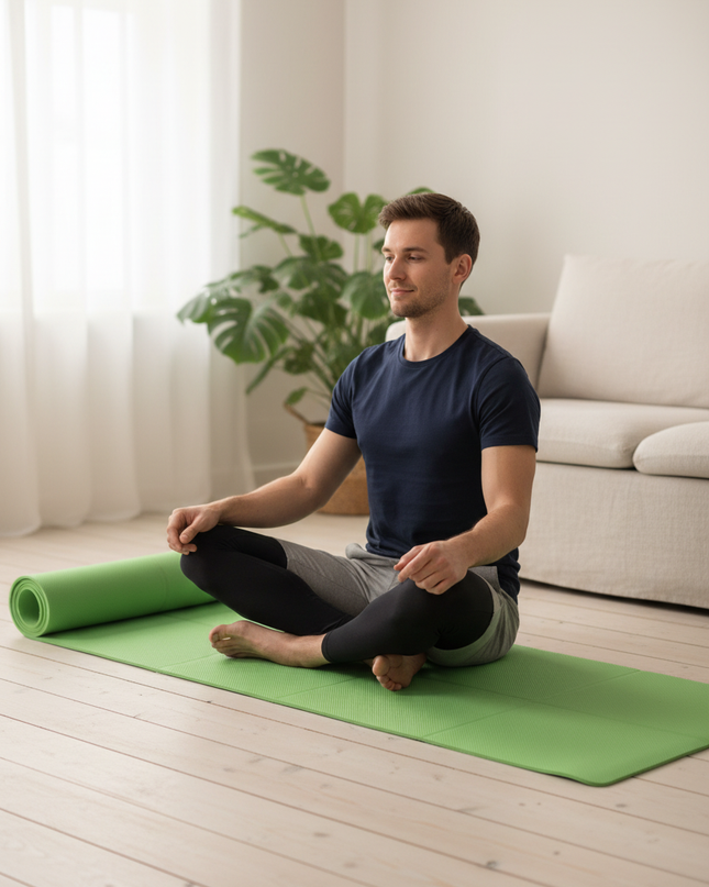 Yogamatte rutschfest und faltbar - grün, 3/4/6 mm - Ansicht 1