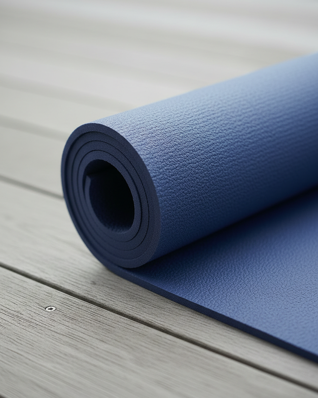 Yogamatte rutschfest aus TPE - dunkelblau, 6 oder 10 mm - Ansicht 4