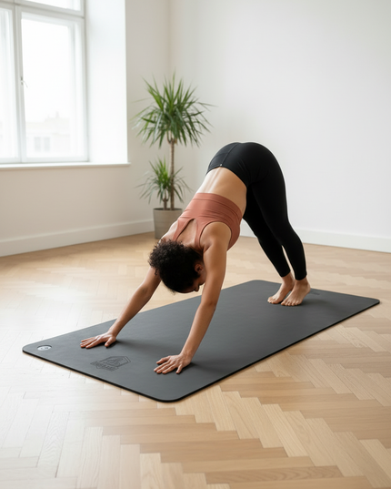 Yogamatte weich und rutschfest in Schwarz - 6 mm Dicke - Ansicht 2