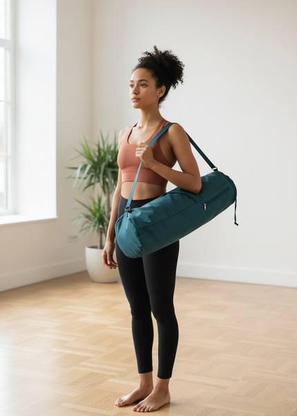 Wasserdichte Yogamattentasche in Petrolblau - 78 cm - Ansicht 1