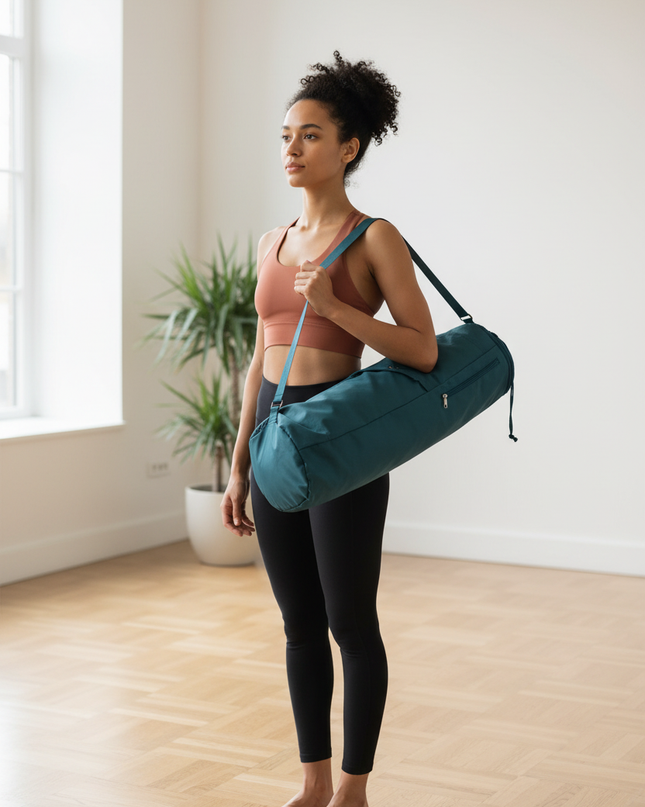 Wasserdichte Yogamattentasche in Petrolblau - 78 cm - Ansicht 1