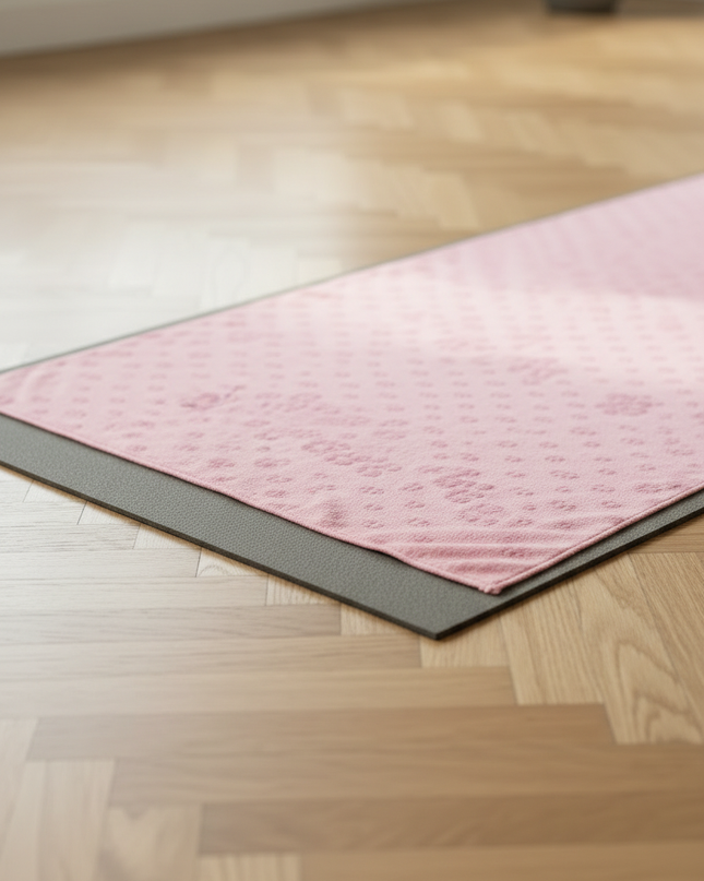 Yogatuch mit Noppen - rutschfestes rosa Mikrofaser-Handtuch - Ansicht 4